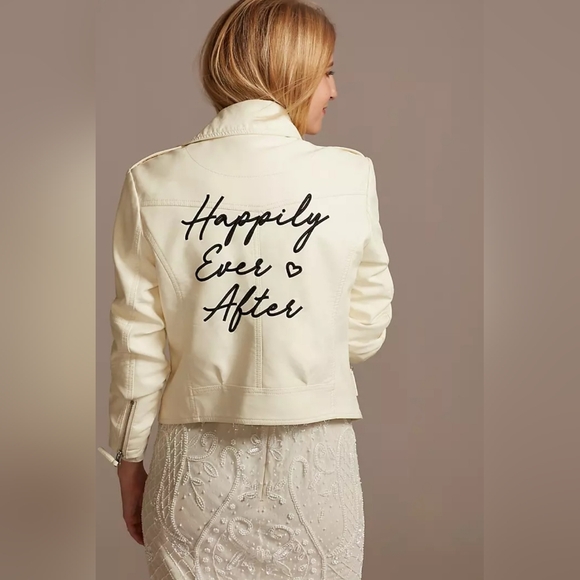 David's Bridal Jackets & Blazers - Off White 'Happily Ever After' Women's Leather Jacket